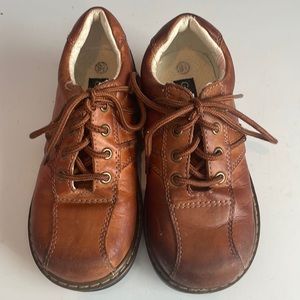 George Toddler boys dress shoes lace brown tan size 9 1/2 leather upper Chris